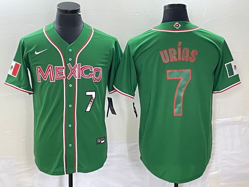 Men 2023 World Cub Mexico #7 Urias Green green Nike MLB Jersey15